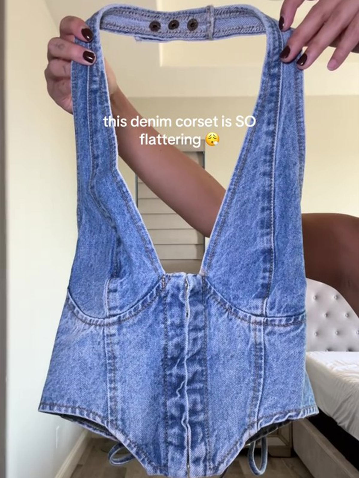 Denim Top Corset