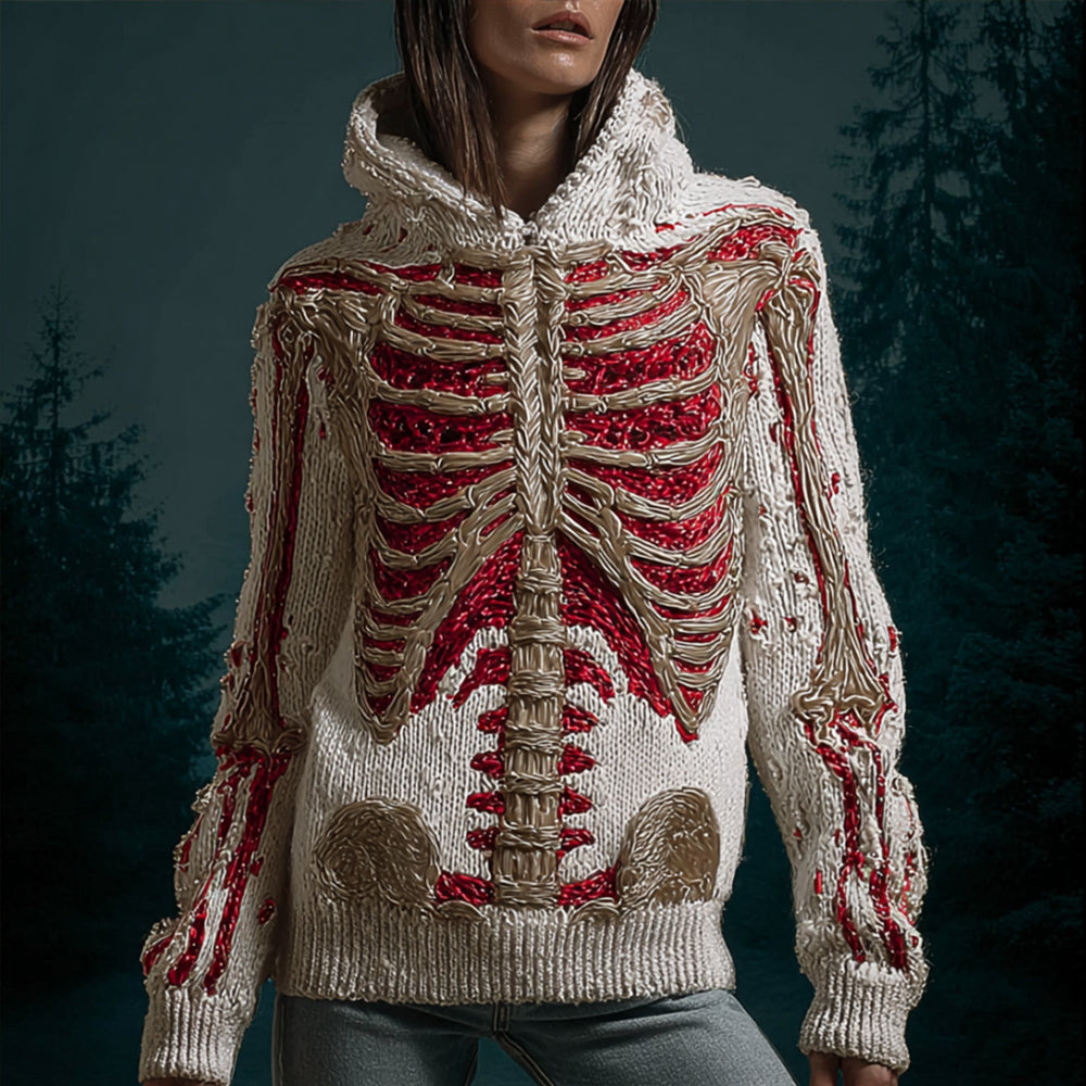 Halloween Bloody Anatomy Art Hooded Sweater