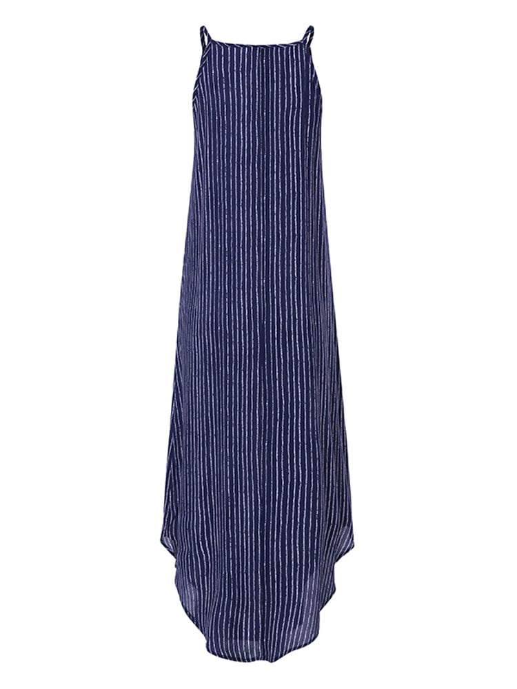 Women's Striped Holiday Long Dress