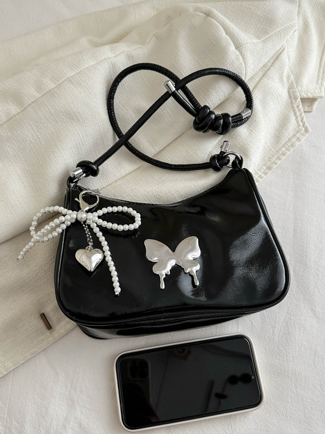 Butterfly PU Leather Shoulder Bag