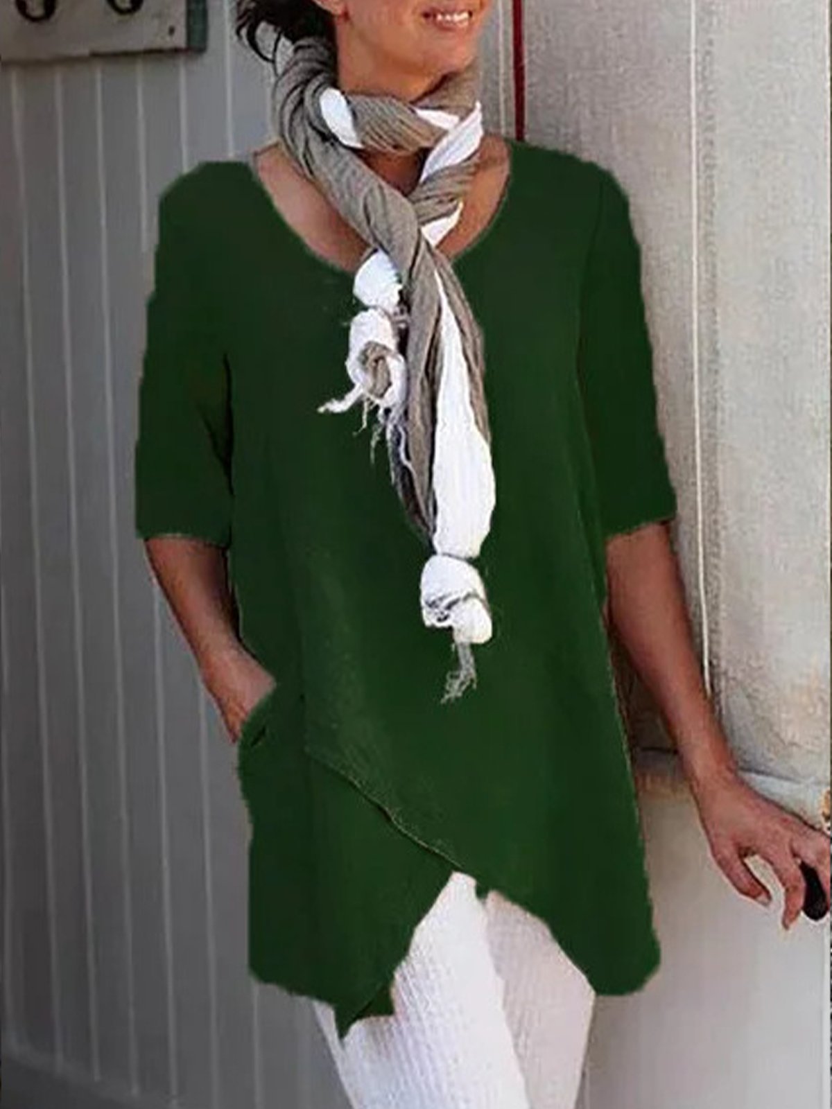 Airrys™ Women's Round Neck Solid Color Casual Cotton Linen Short Sleeves