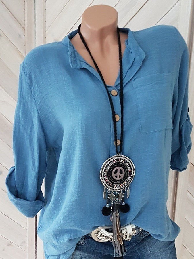 Airrys™ Casual Solid Color Cotton And Linen Tops