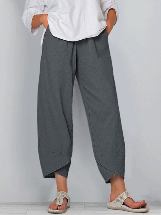 Airrys™ Women's Cotton Linen Simple Loose Casual Ninth Pants