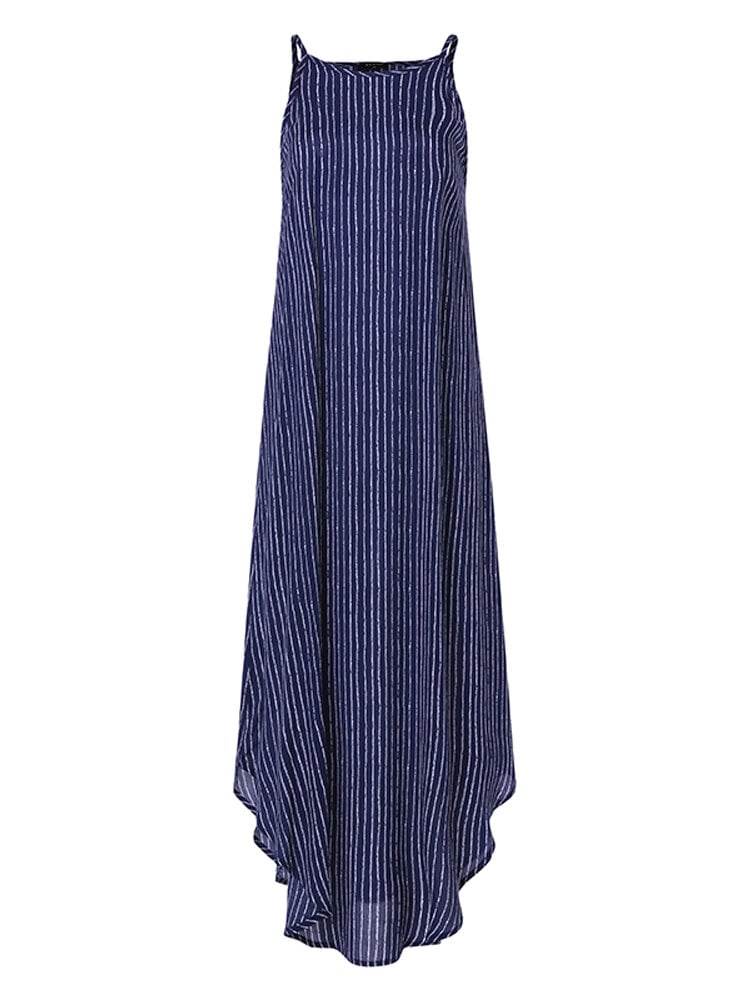 Women's Striped Holiday Long Dress