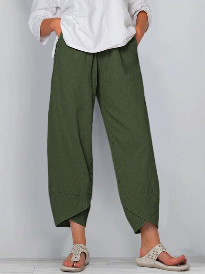Airrys™ Women's Cotton Linen Simple Loose Casual Ninth Pants