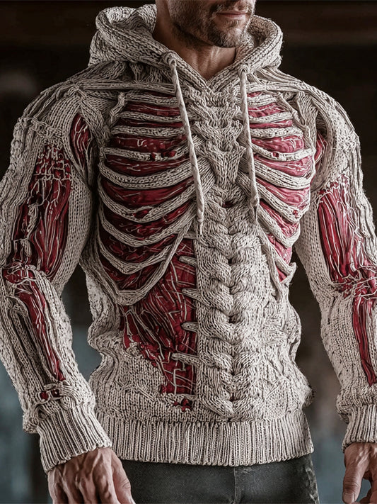 Halloween Horror Muscle Anatomy Art Men's Knit Hoodie