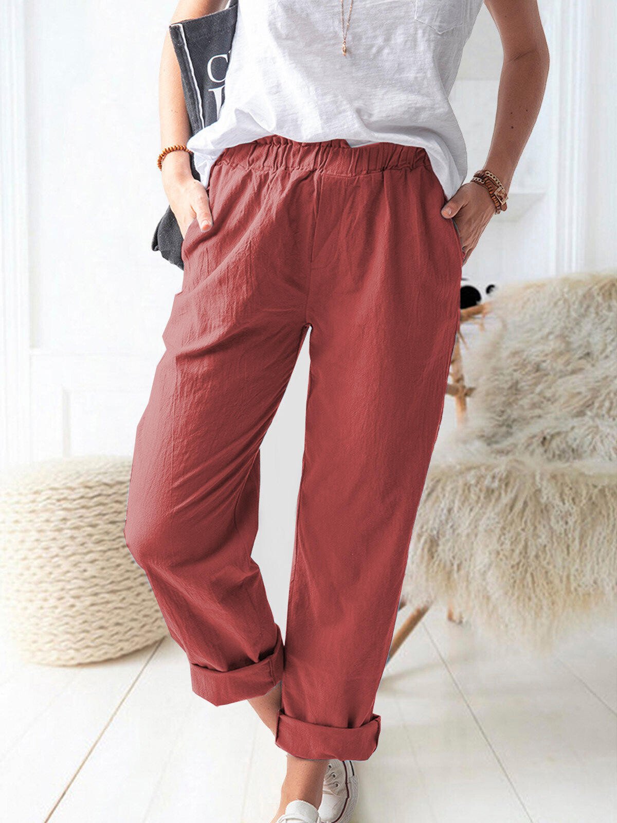 Airrys™ Women's Pure Color Casual Cotton Pants