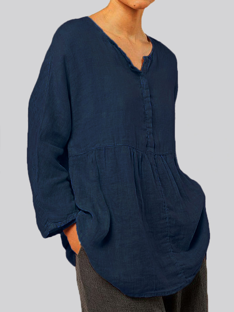 Solid Casual Long Sleeve Blouse