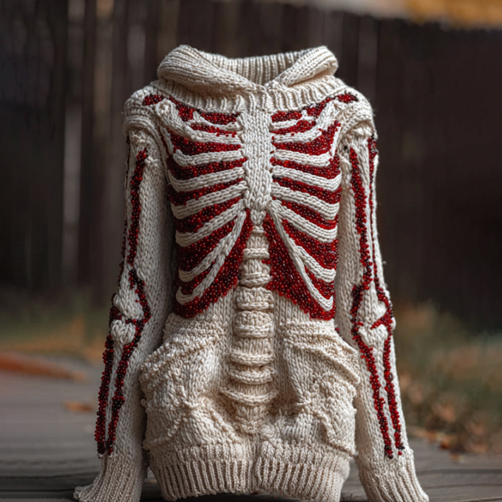 Halloween Anatomy Art And Diamond Vintage Hooded Sweater