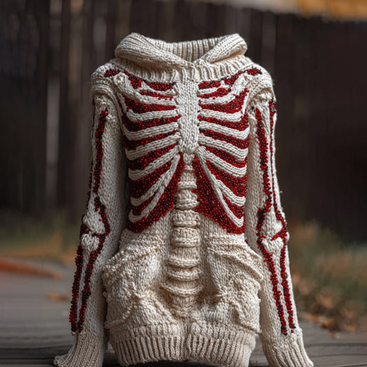Halloween Anatomy Art And Diamond Vintage Hooded Sweater