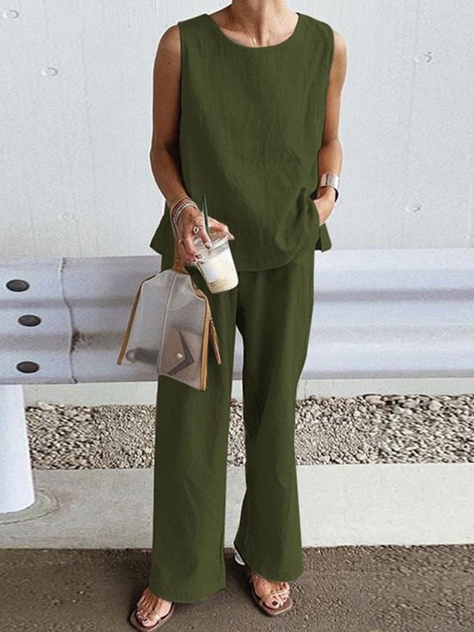 Women's Sleeveless Casual Vest Suit