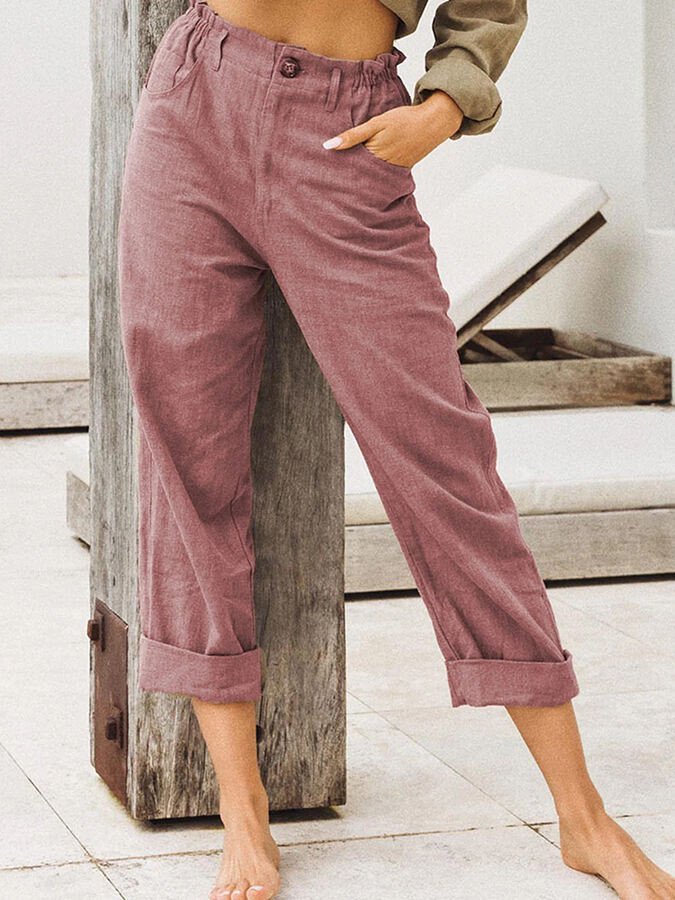 Airrys™ Women's Cotton Linen Loose High Waist Casual Trousers