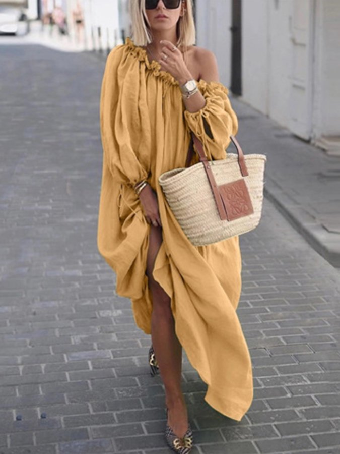 Airrys™ Women's Sexy Pleated Off-Shoulder Oversize  Dress