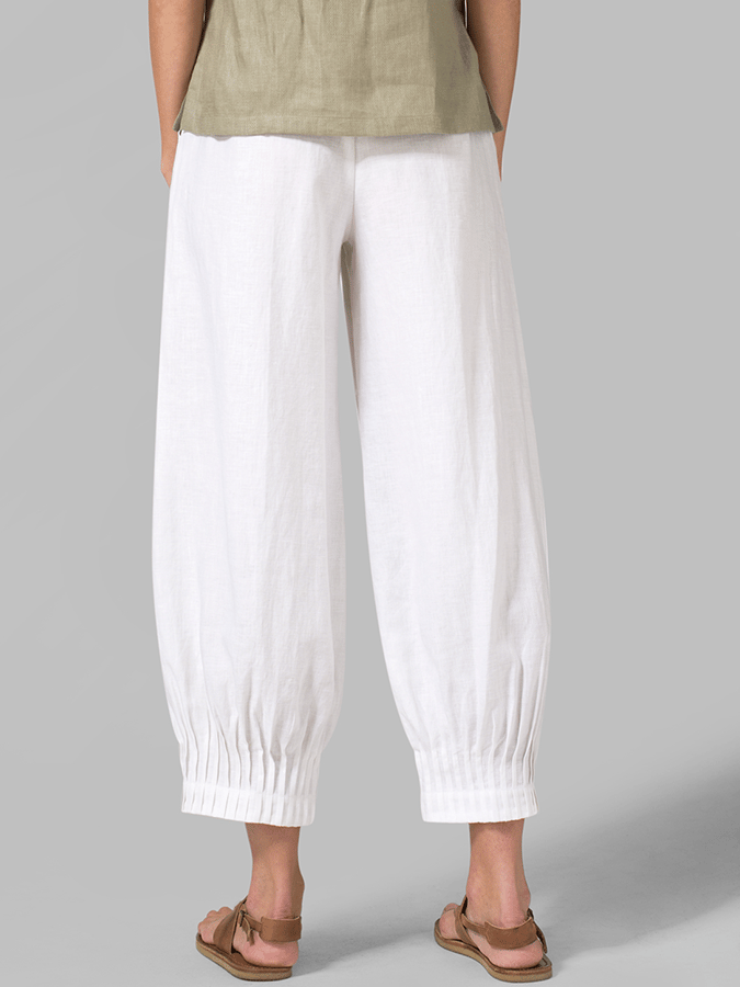 Airrys™ Women's Linen Pleated Loose Wide Leg Cropped Pants