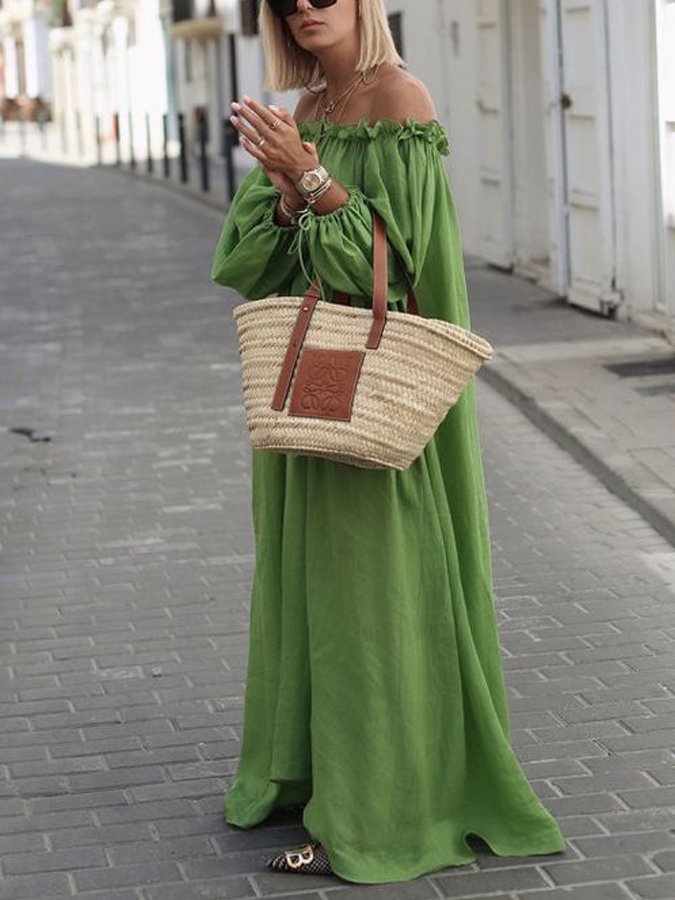 Airrys™ Women's Sexy Pleated Off-Shoulder Oversize  Dress