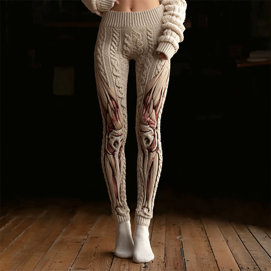 Halloween Anatomical Art Women's Knit Leggings