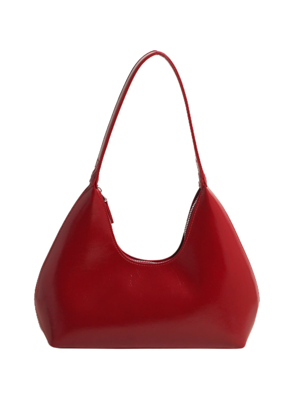 PU Leather Shoulder Bag with Zip