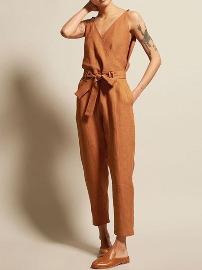 Airrys™ Solid Color Casual One Piece Pants
