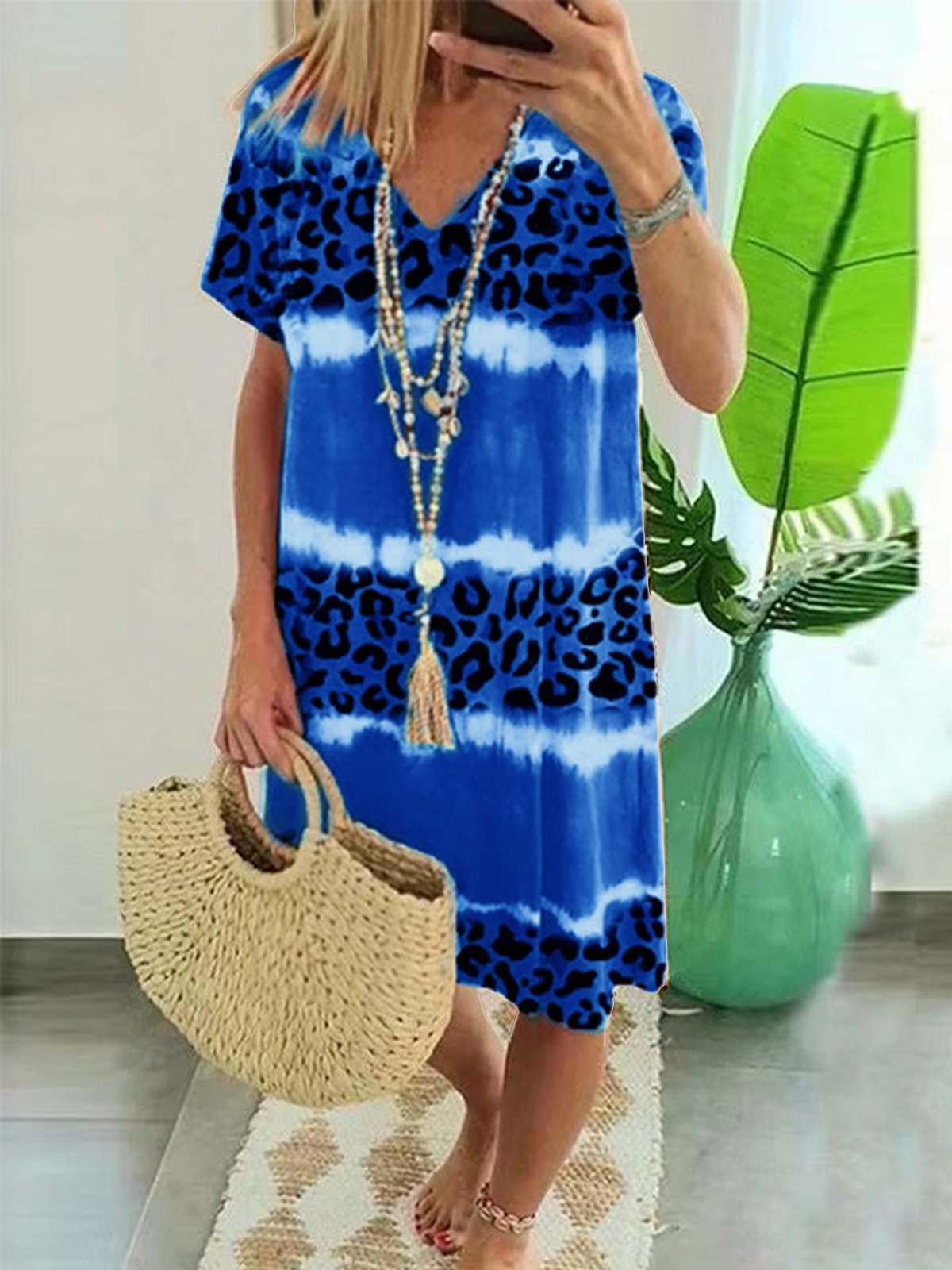 Airrys™ Women's Tie Dye Leopard Print Dress