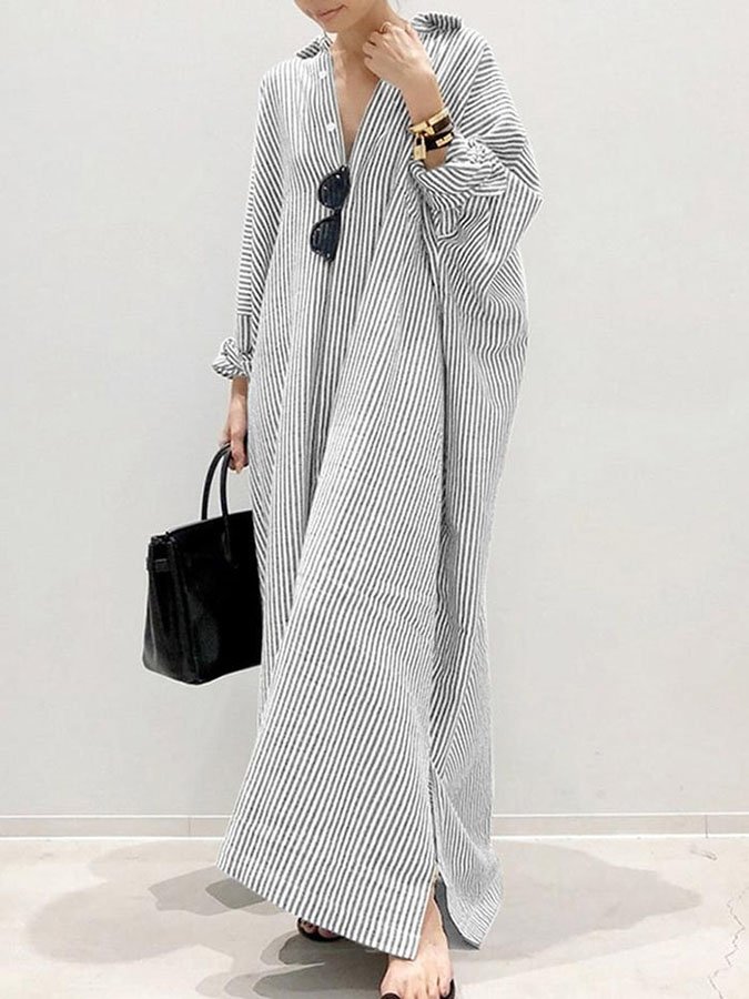 Airrys™ Striped Cardigan Loose Irregular Dress