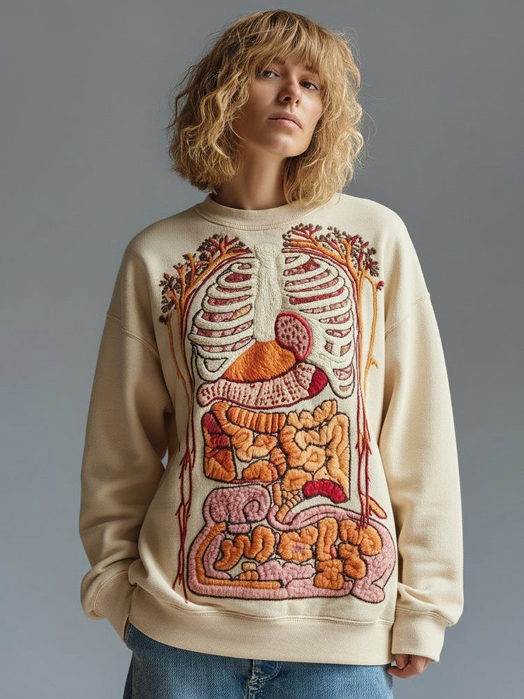 Vintage Halloween Anatomy Art Sweatshirt