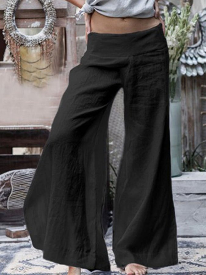 Airrys™ Women's Solid Linen Casual Wide Leg Pants