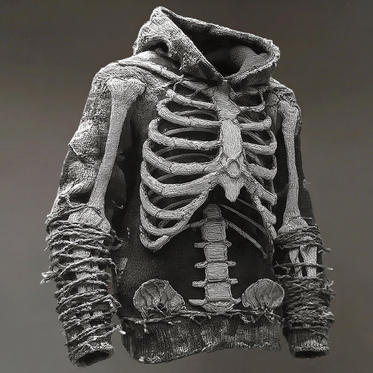 Men's Vintage Anatomy Knit Hooded Sweater