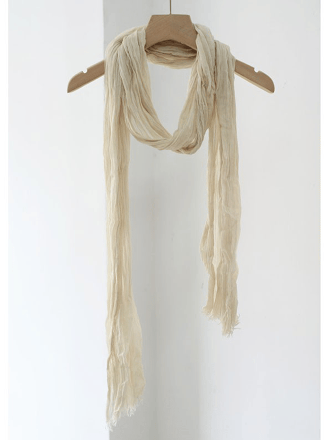 Airrys™ Women's small size pleated cotton and linen silk scarf