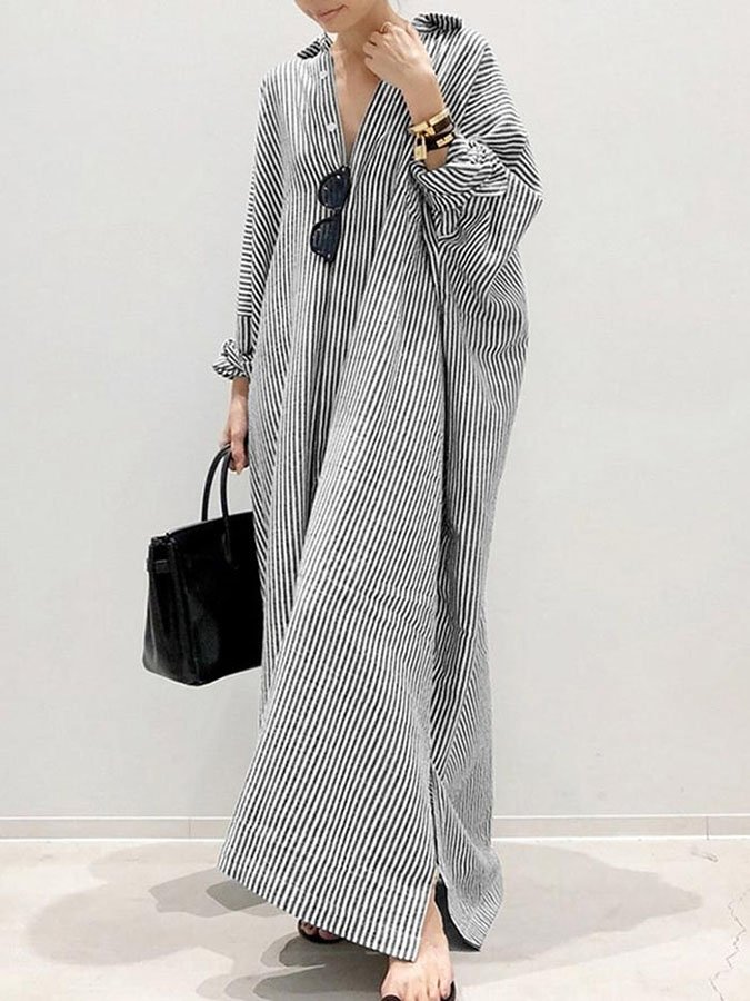 Airrys™ Striped Cardigan Loose Irregular Dress