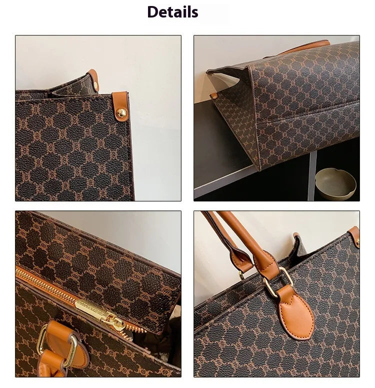 Large Capacity Retro Single Shoulder Tote Bag For Women