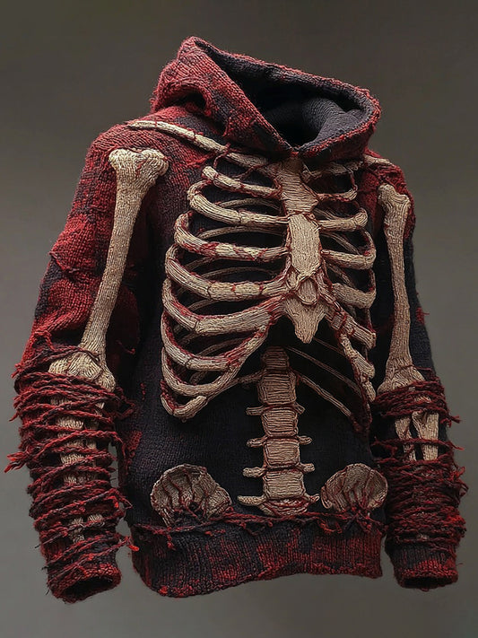 Men's Vintage Anatomy Knit Hooded Sweater