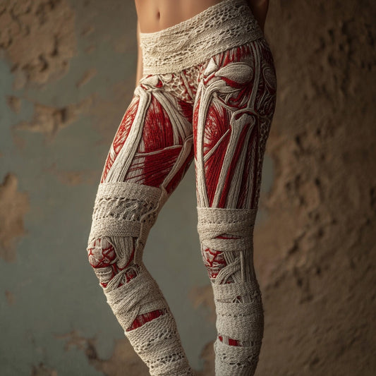 Muscle Anatomy Bandages Vintage Cozy Knit Leggings