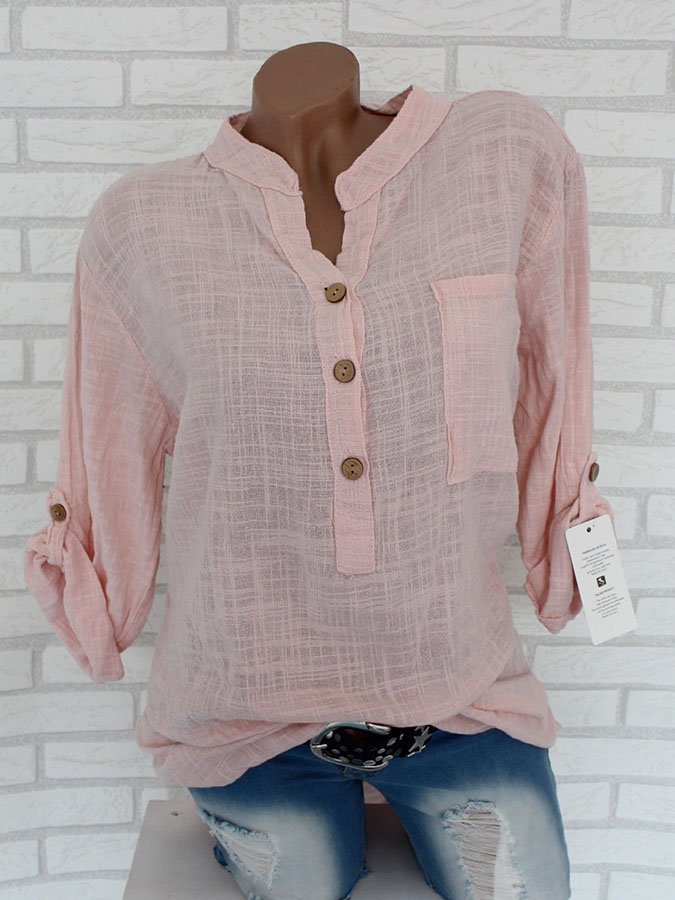 Airrys™ Casual Solid Color Cotton And Linen Tops