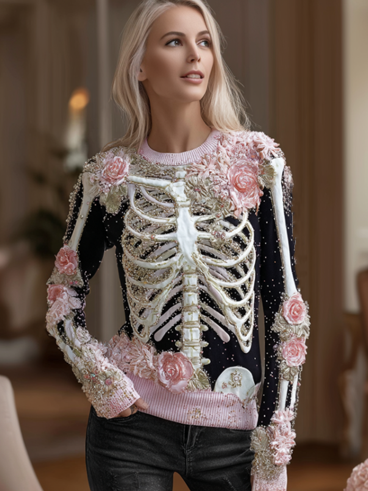 Halloween Human Anatomy Design Women's Knit Sweater
