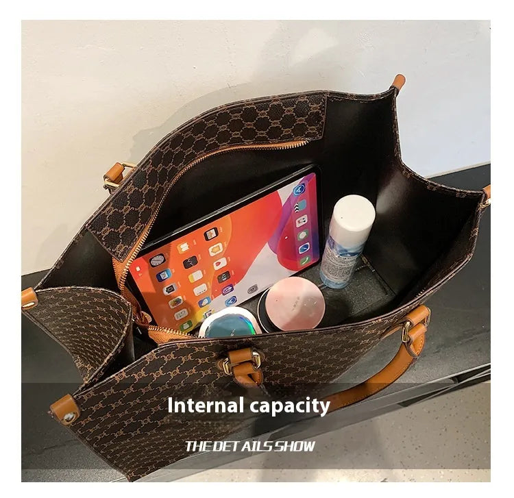 Large Capacity Retro Single Shoulder Tote Bag For Women