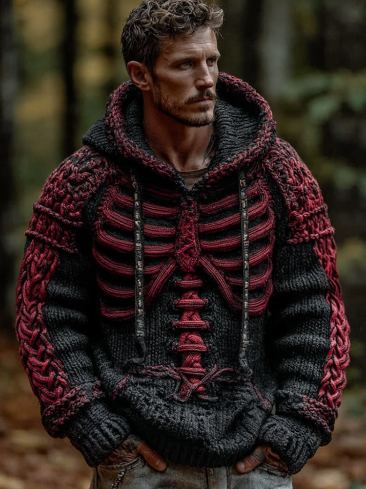 Men's Halloween Anatomy Art Hooded Sweater