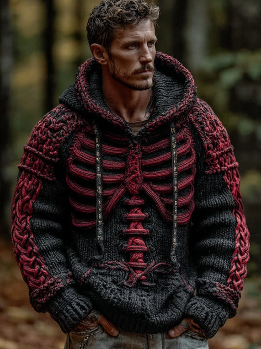 Men's Halloween Anatomy Art Hooded Sweater