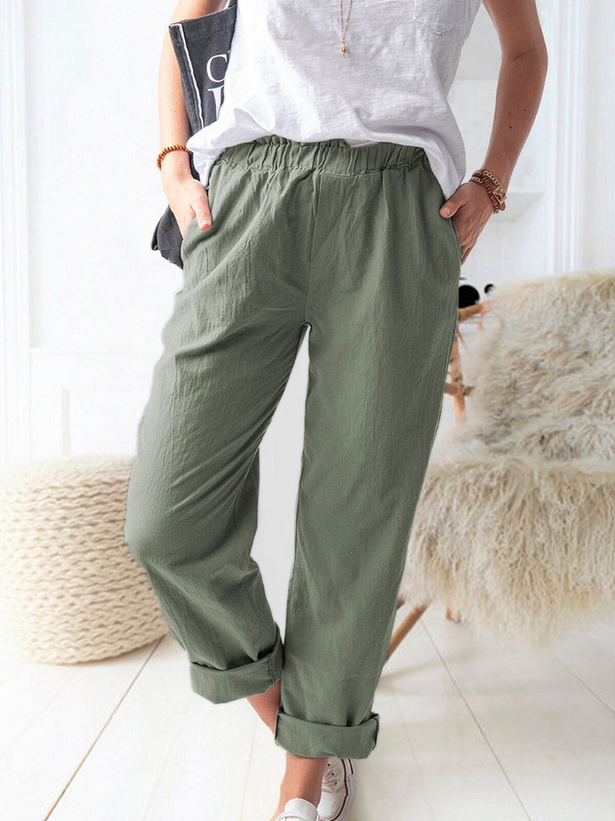 Airrys™ Women's Pure Color Casual Cotton Pants