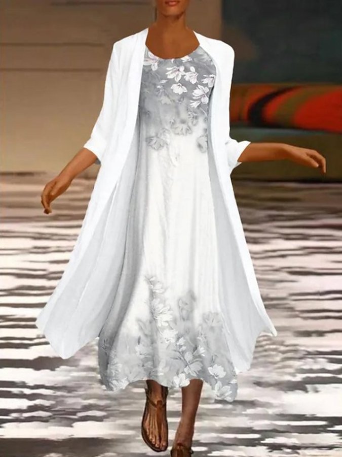 Airrys™ Women's Floral Print Dress Two Piece