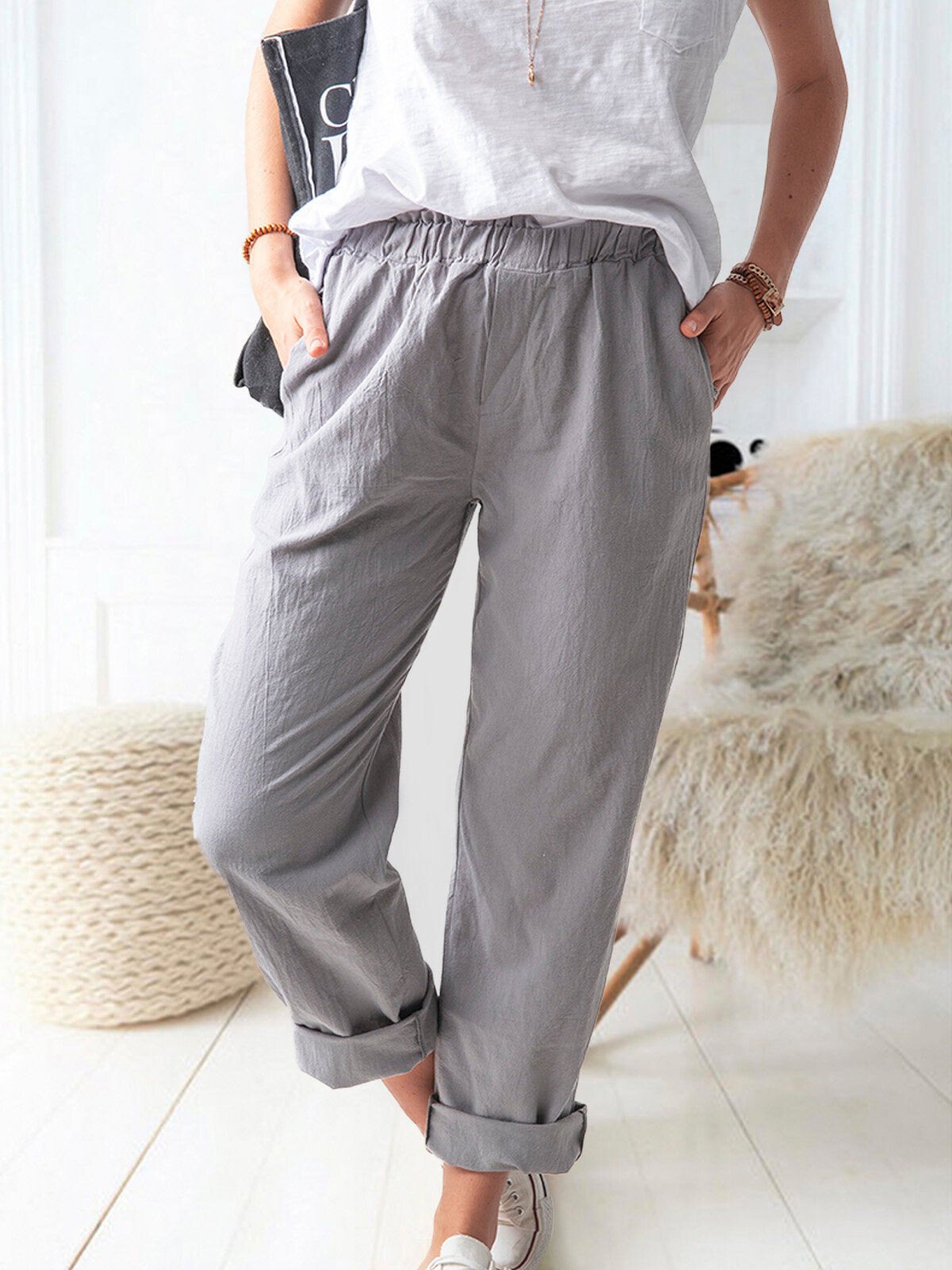 Airrys™ Women's Pure Color Casual Cotton Pants