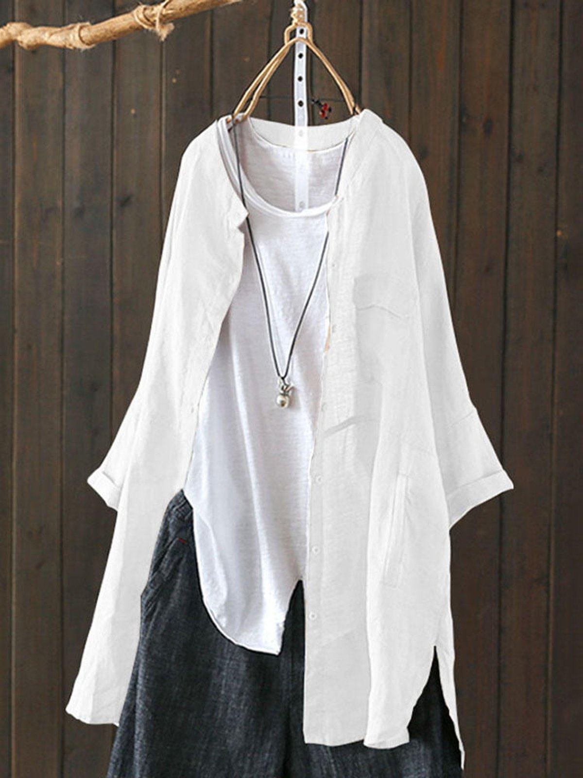 Long Sleeve Linen Shirts & Tops
