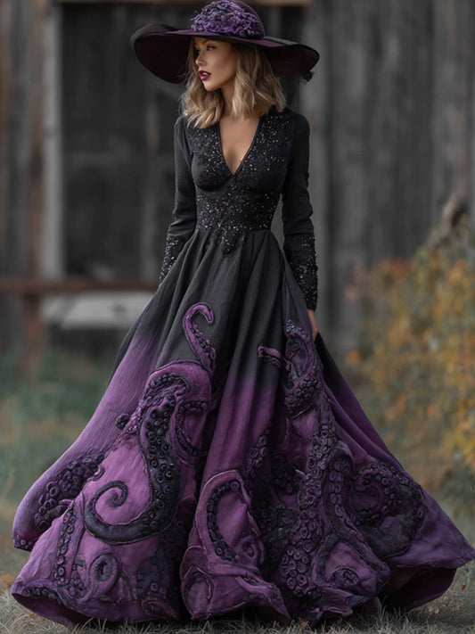 Women's Halloween Octopus Tentacle Print Dress