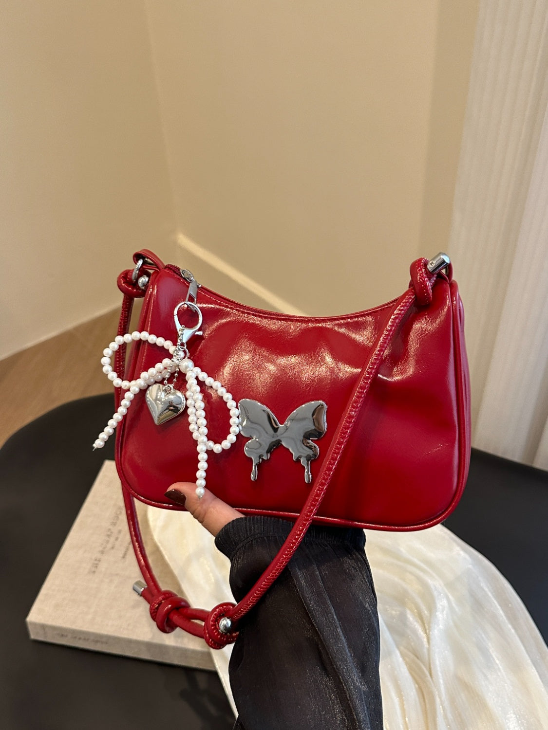 Butterfly PU Leather Shoulder Bag