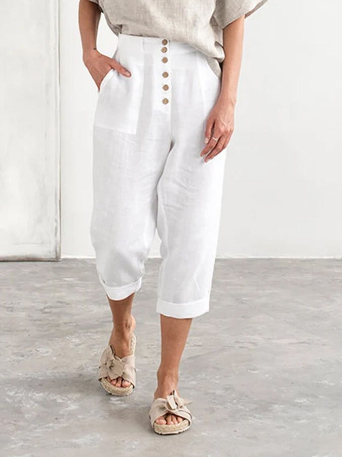 Airrys™ Solid Color Casual Mid-Length Pants