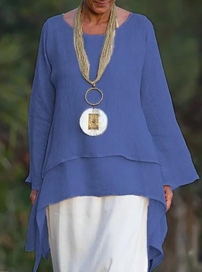 Long-sleeved double layered tulle top