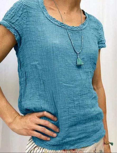 Cotton Double Crepe Casual T-Shirt