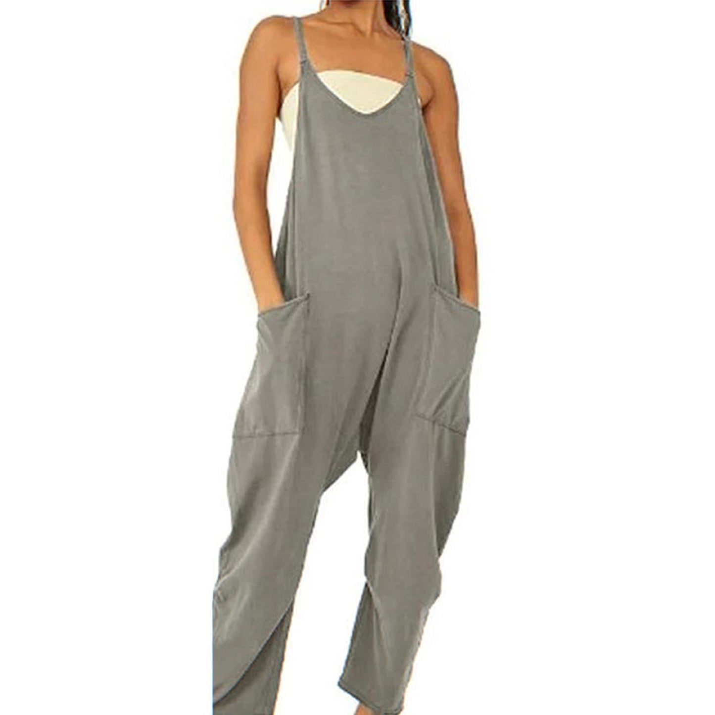 Women's Pocket Suspenders Jumpsuit