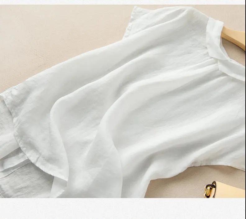 Cotton linen retro baby collar loose top