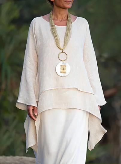 Long-sleeved double layered tulle top