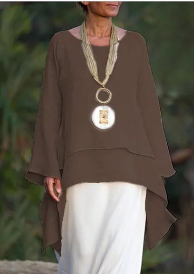 Long-sleeved double layered tulle top